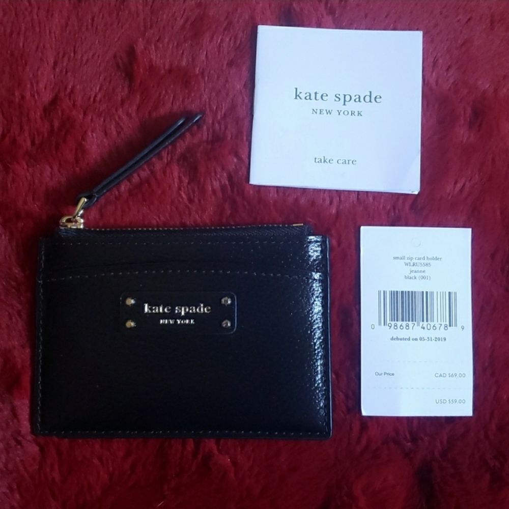Kate Spade Small Jeanne Black Leather Card Holder